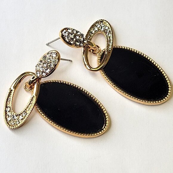 Black and Gold Earrings - Picture 4 of 16